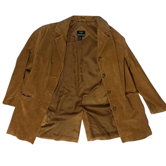 Vintage Dennis Basso Genuine Suede Leather Jacket Brown Blazer Y2K - Picture 4 of 5